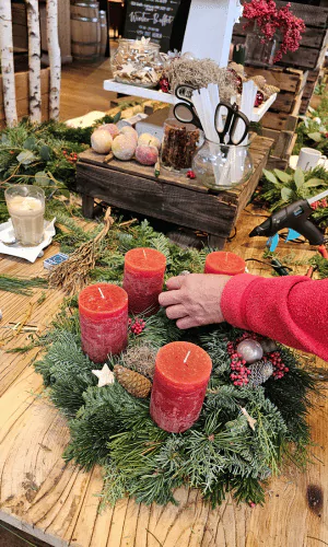 Adventskranz Workshop Impressionen
